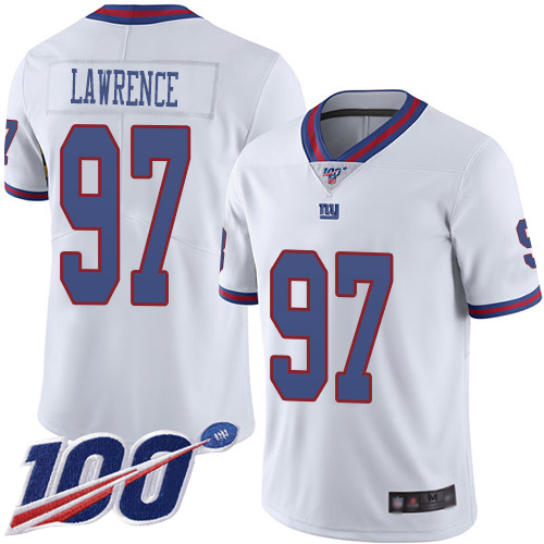 Men New York Giants #97 Dexter Lawrence Limited White Rush Vapor Untouchable 100th Season Football NFL Jersey->new york giants->NFL Jersey
